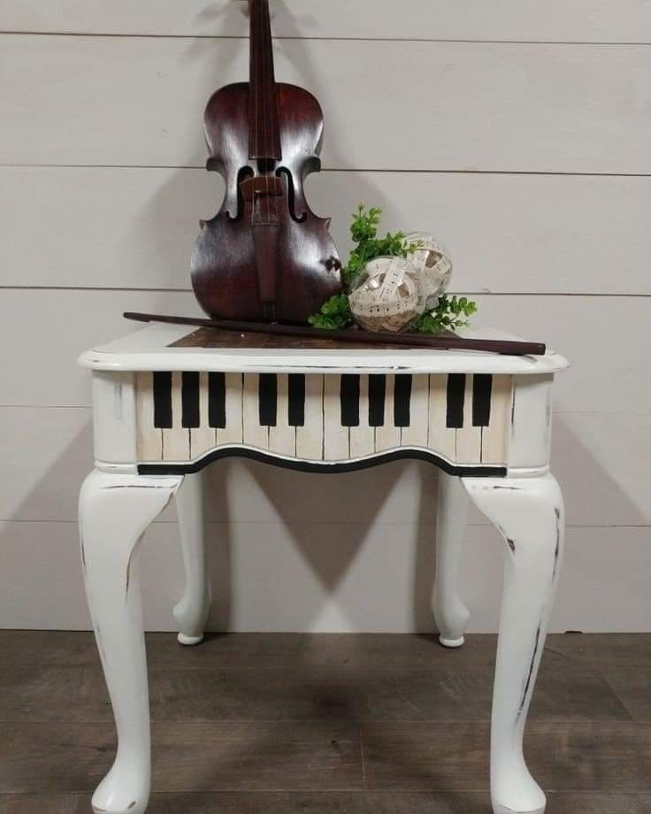Harmonious Piano Key Side Table