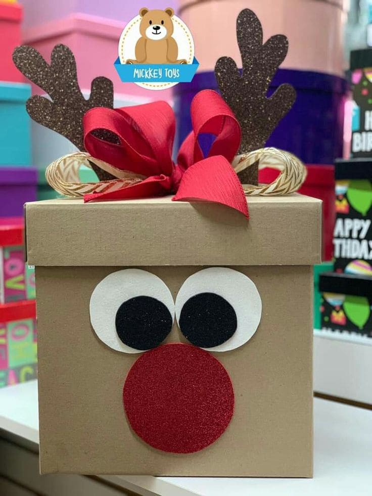 Adorable Rudolph Gift Box Wrap