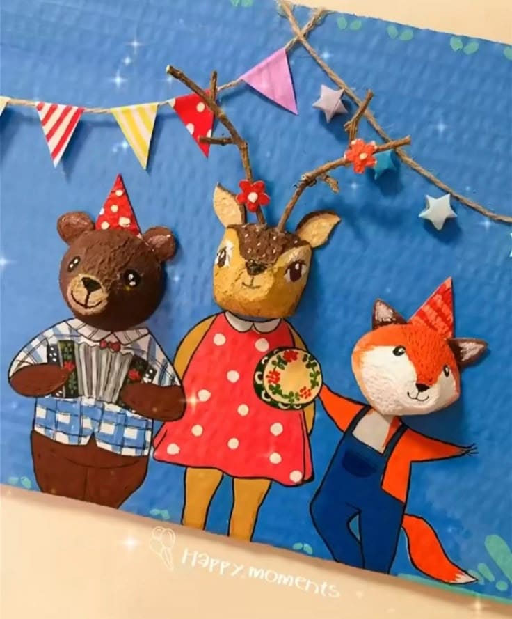 Egg Carton Party Animal Wall Art