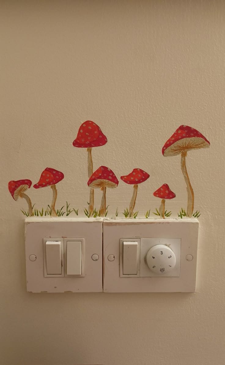 Whimsical Mushroom Fantasy Switchboard Art
