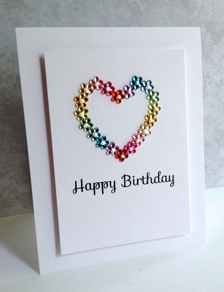 Sparkling Heart Gem Birthday Card DIY