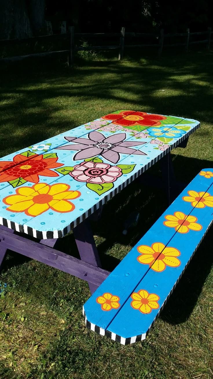 Garden Bloom Picnic Table