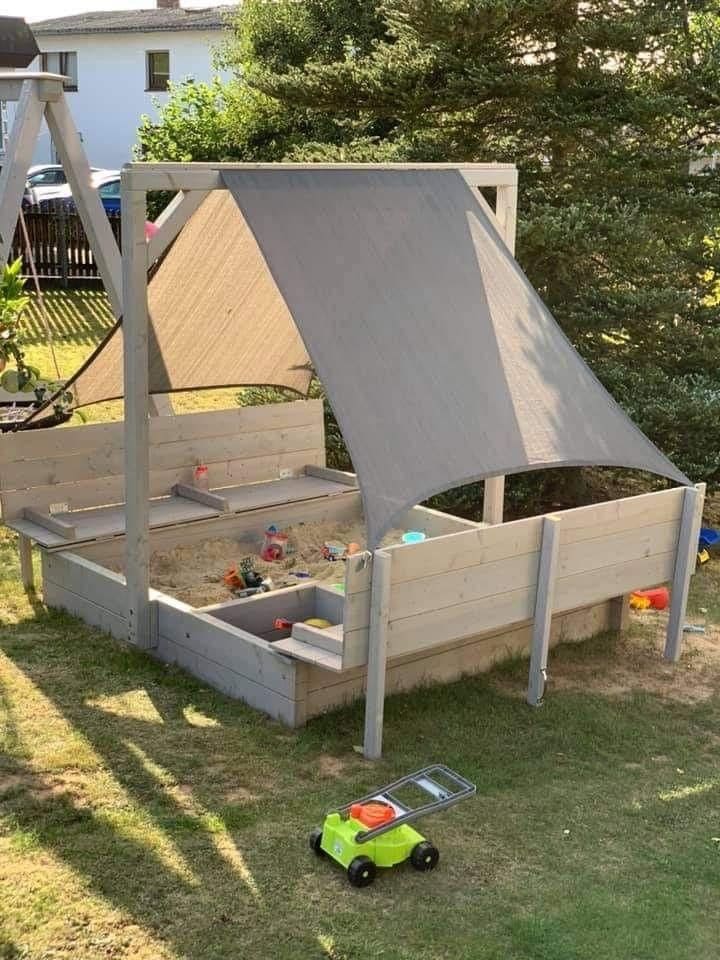 Stylish Shaded Sandbox with Smart Seating