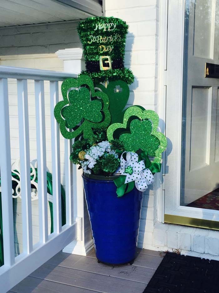 Vibrant Shamrock Planter for a Lucky Porch