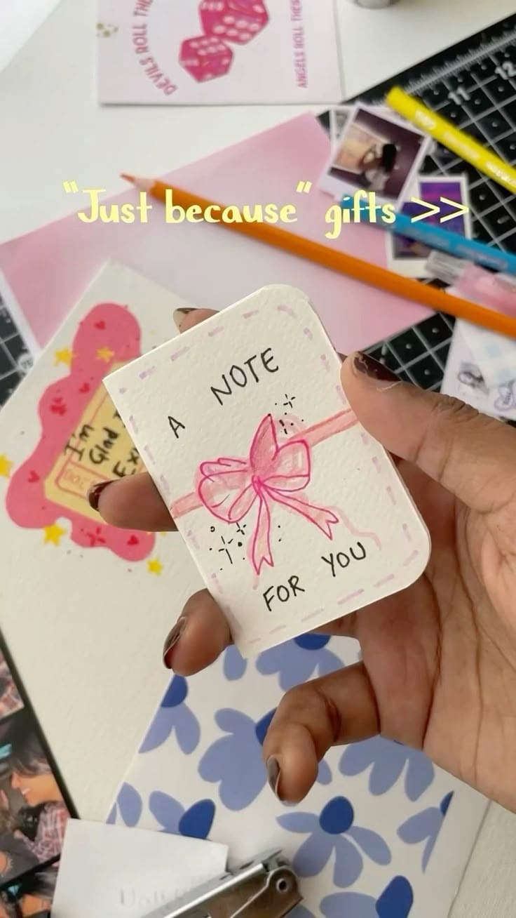 Charming Handmade Mini Love Note Card