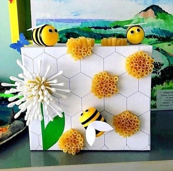 Charming Pasta Beehive and Bumblebee Display
