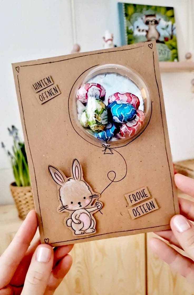 Adorable Bunny Balloon Treat Card DIY
