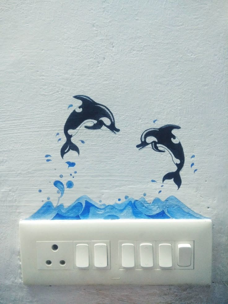 Enchanting Dolphin Splash Switchboard Art