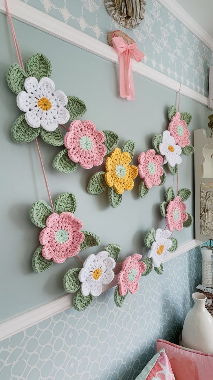 Crochet Flower Garland