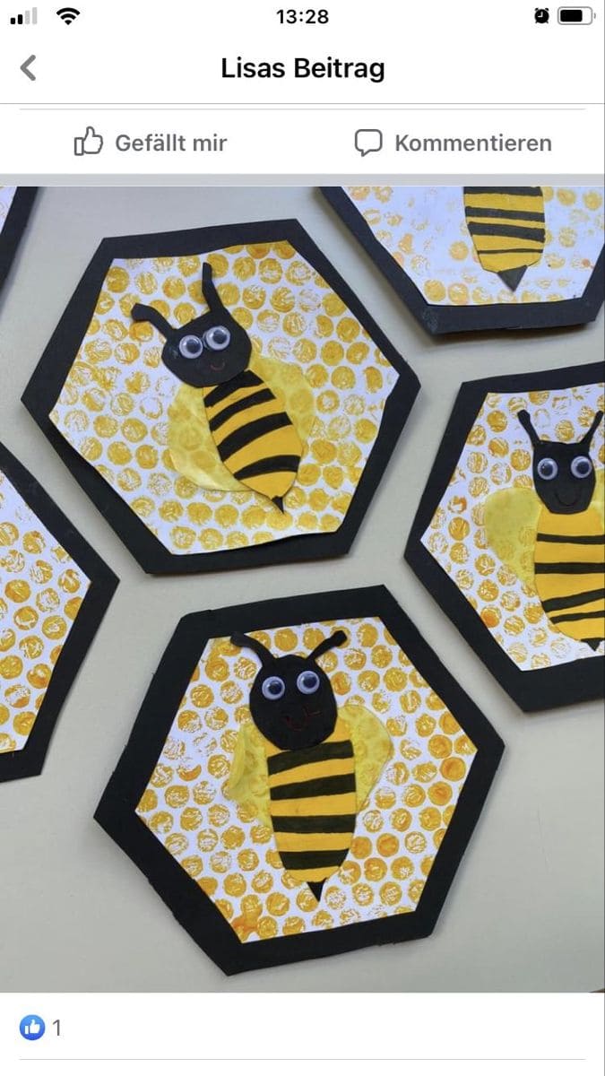 Charming Honeycomb Bee Art for Kids