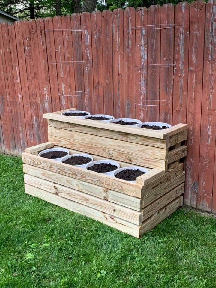 Tiered Wooden Pallet Garden Oasis