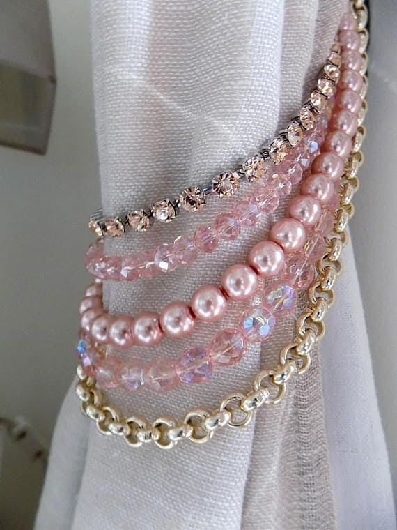 Glamorous Beaded Curtain Tieback Design