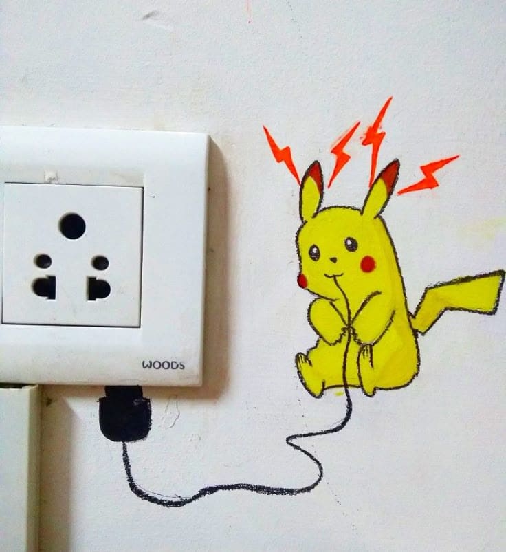 Adorable Pikachu Electric Spark Art