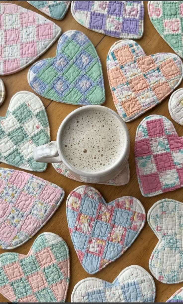 Quilted Heart Coasters