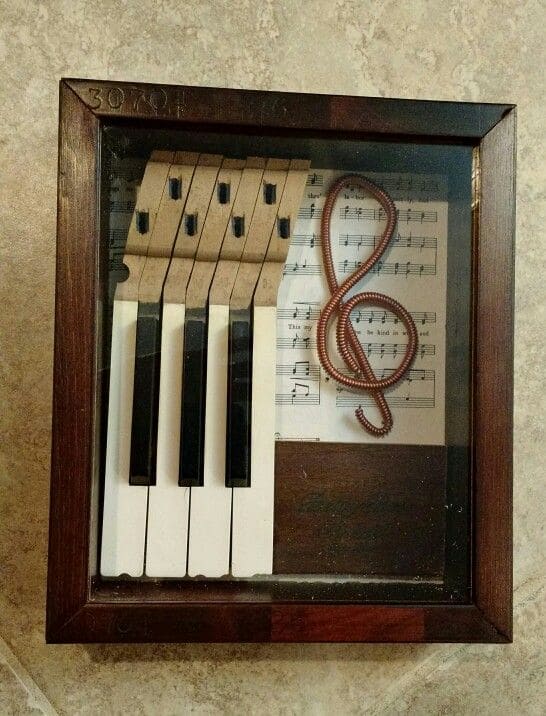 Piano Key Shadowbox Art