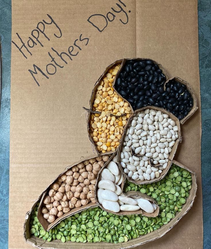 Heartfelt Mothers Day Bean Art Craft