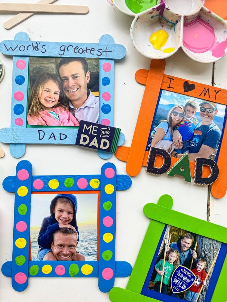 DIY Fathers Day Craft Stick Photo Frame