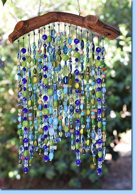 Enchanting Beaded Wind Chime with Driftwood