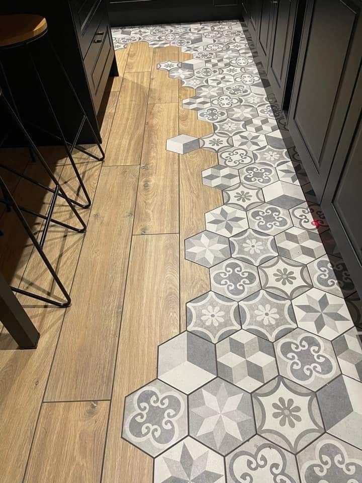 Geometric Fade Kitchen Floor