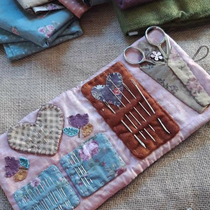Hand-Stitched Fabric Needle Book