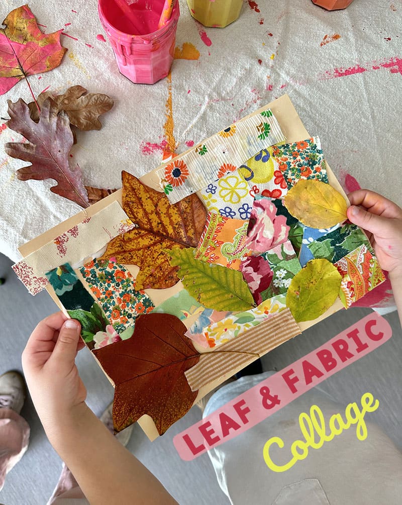 Leaf and Fabric Collage