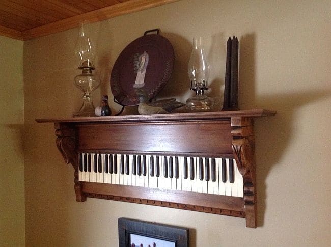 Melodic Upcycled Piano Key Shelf