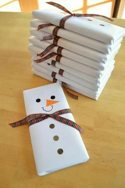 Playful Snowman Chocolate Gift Wrap