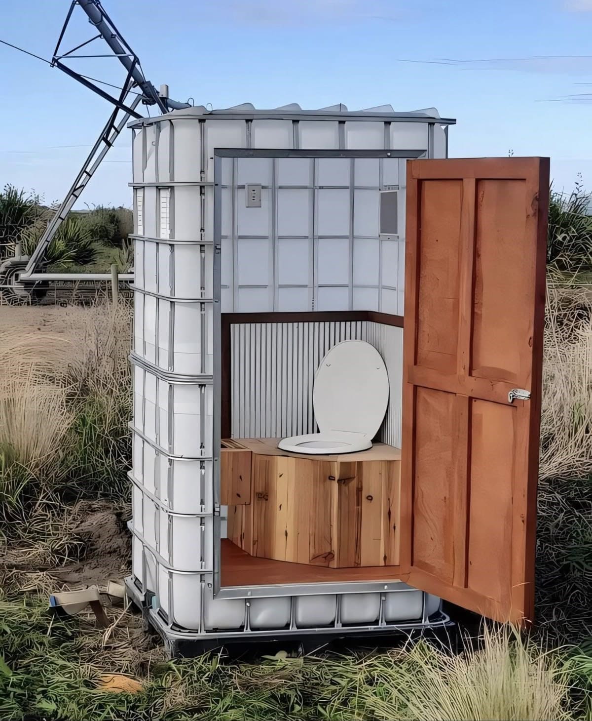 IBC Tote Outdoor Toilet Cabin