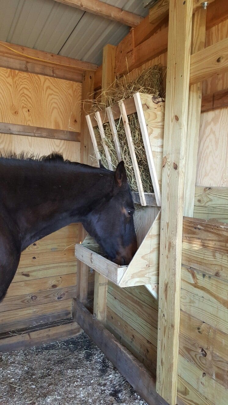 Wall-Mounted Wooden Hay Feeder