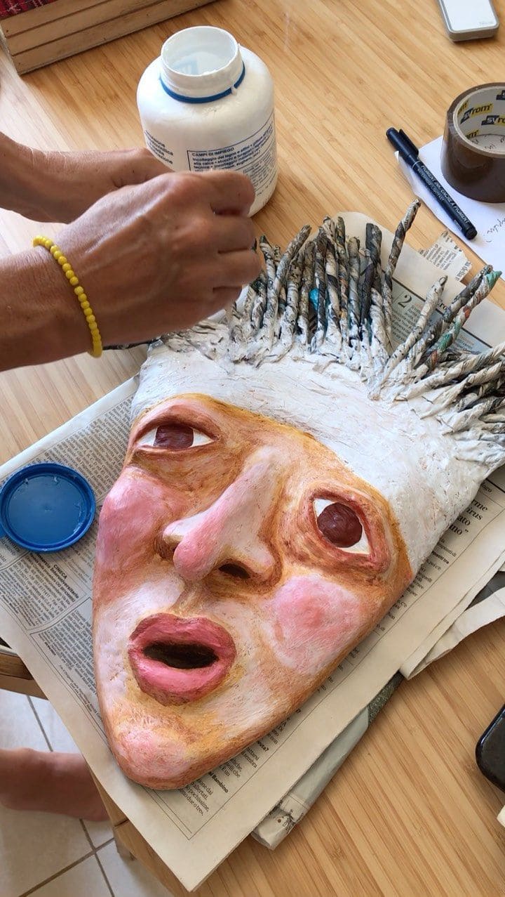 Expressive Paper Mache Mask