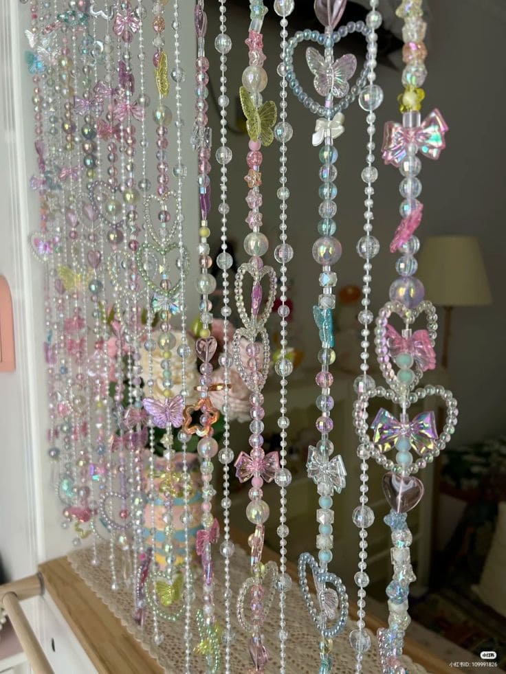 Whimsical Beaded Curtains From Old Jewelry