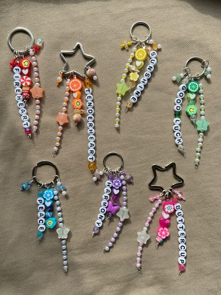 Whimsical Beaded Keychain Collection