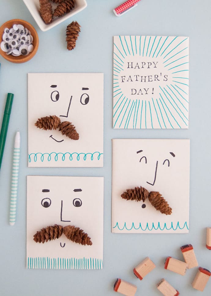 Pinecone Mustache Cards