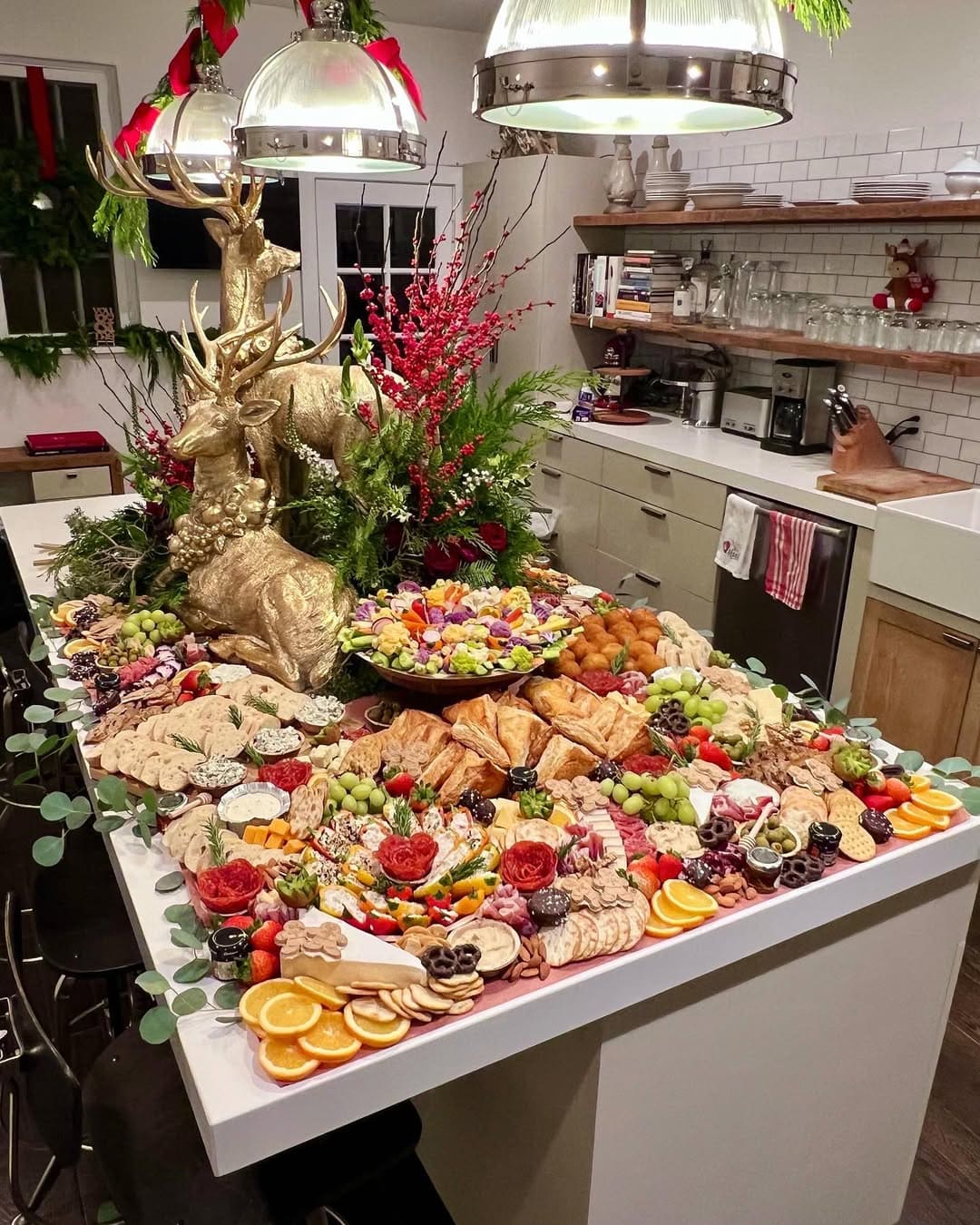 Golden Reindeer Christmas Grazing Table