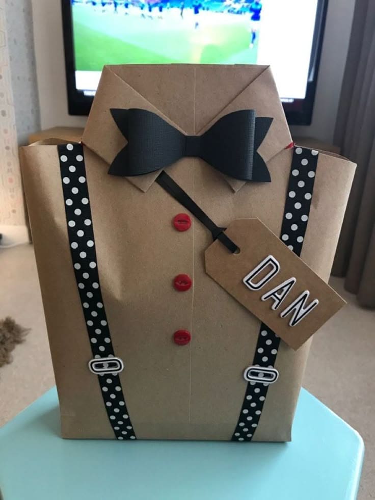 Shirt and Suspenders Gift Wrap for Dad