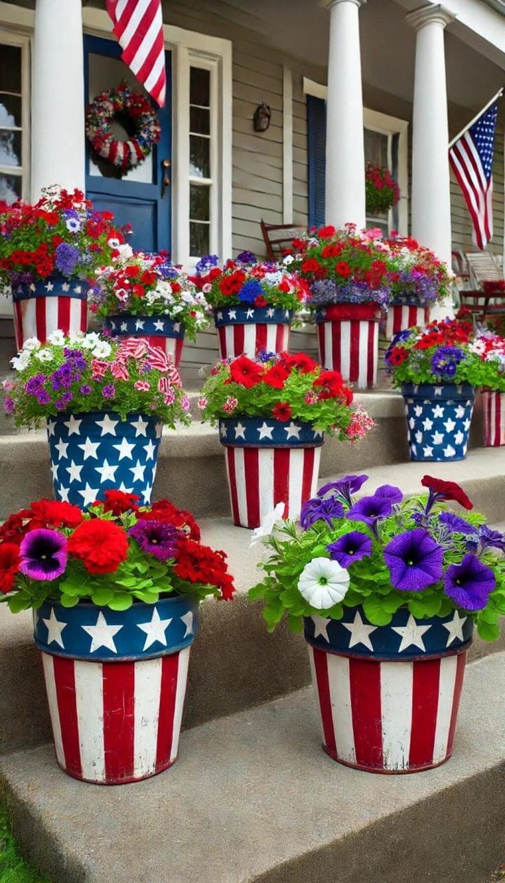 Patriotic Flower Pots