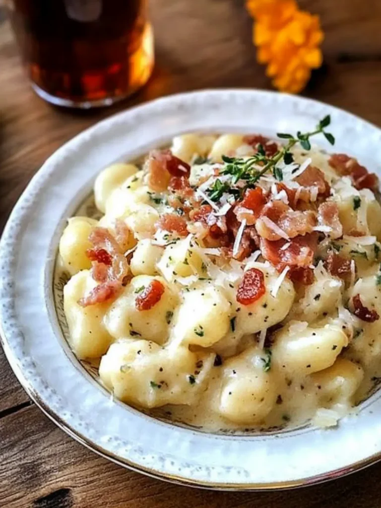 Gnocchi with Bacon Cream Sauce: A Cozy Dinner Delight