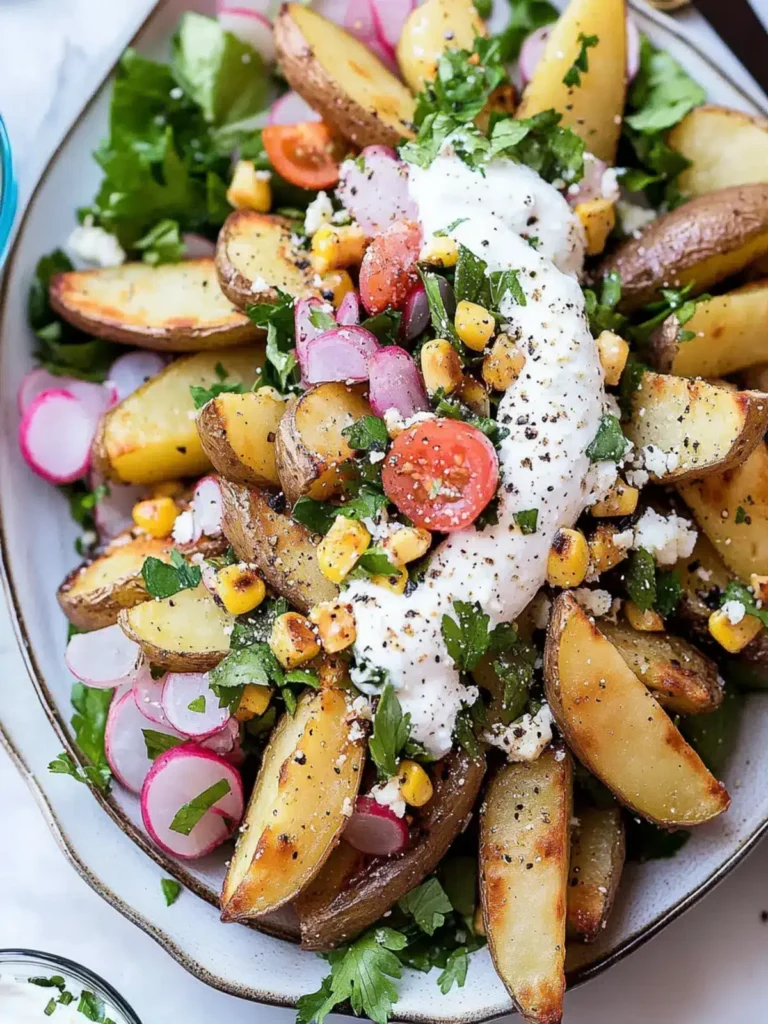 Loaded Greek Potato Wedges with Chickpeas and Tahini Delight