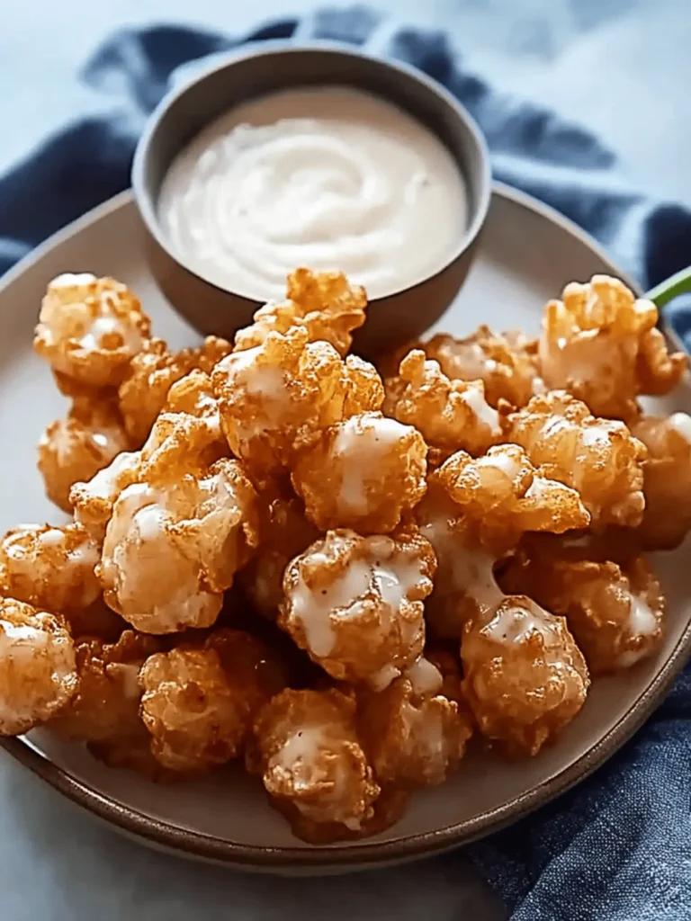Bite-Sized Blooming Onions with Buttermilk Ranch Dip Delight